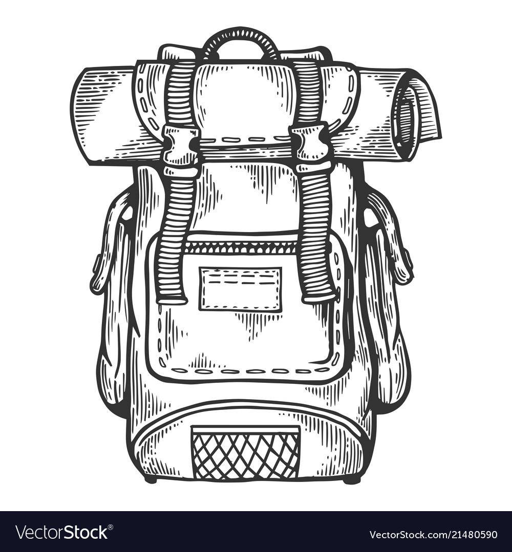 Luggage bag illustration, drawing, engraving, ink, line art, vector Stock  Vector