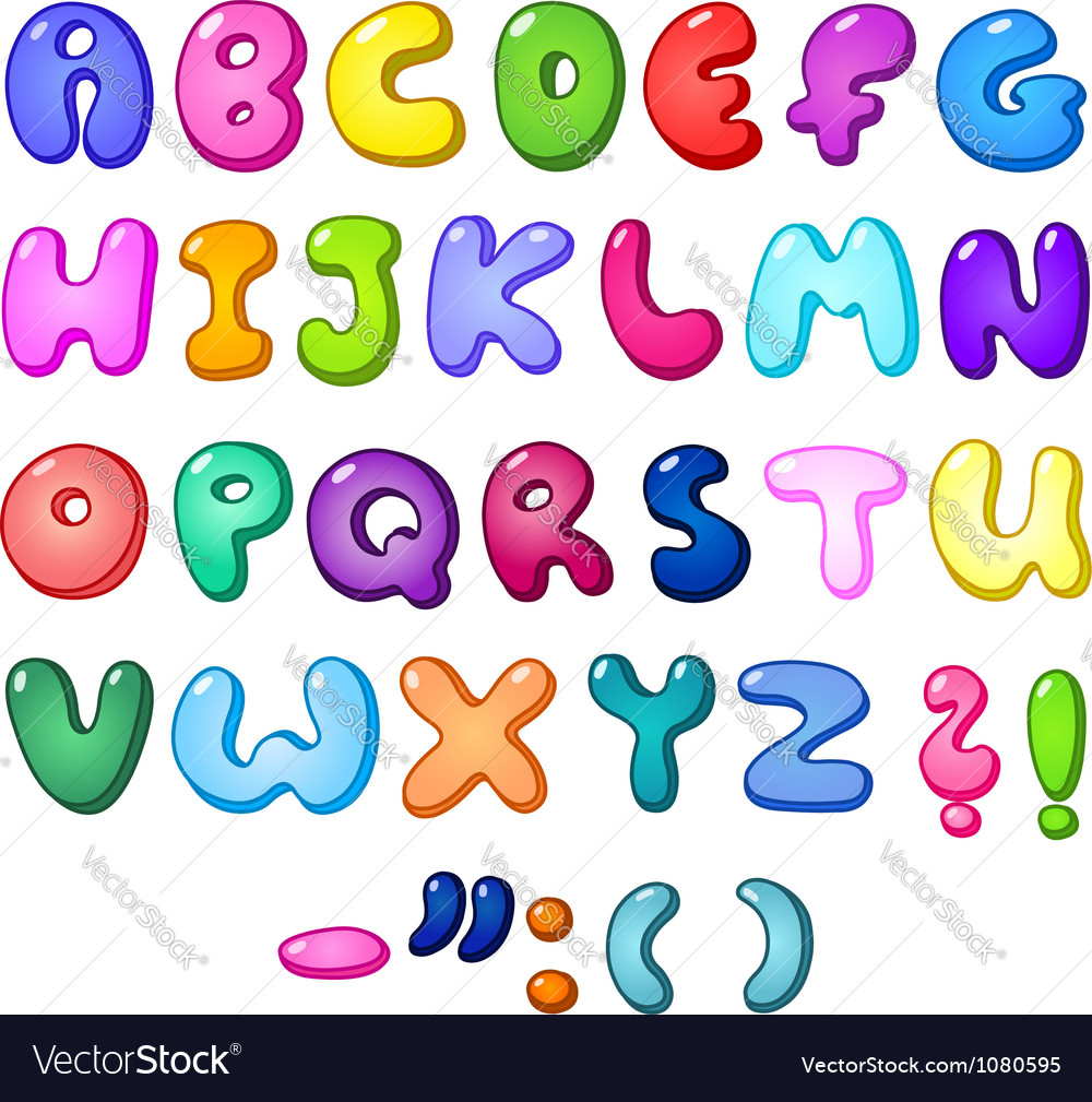 3d bubble alphabet Royalty Free Vector Image - VectorStock