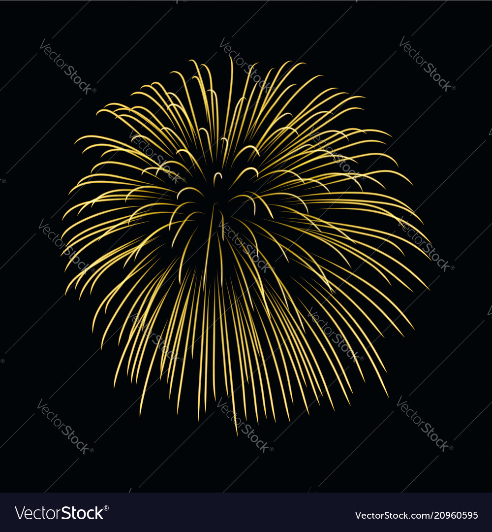 Beautiful gold firework bright isolated Royalty Free Vector