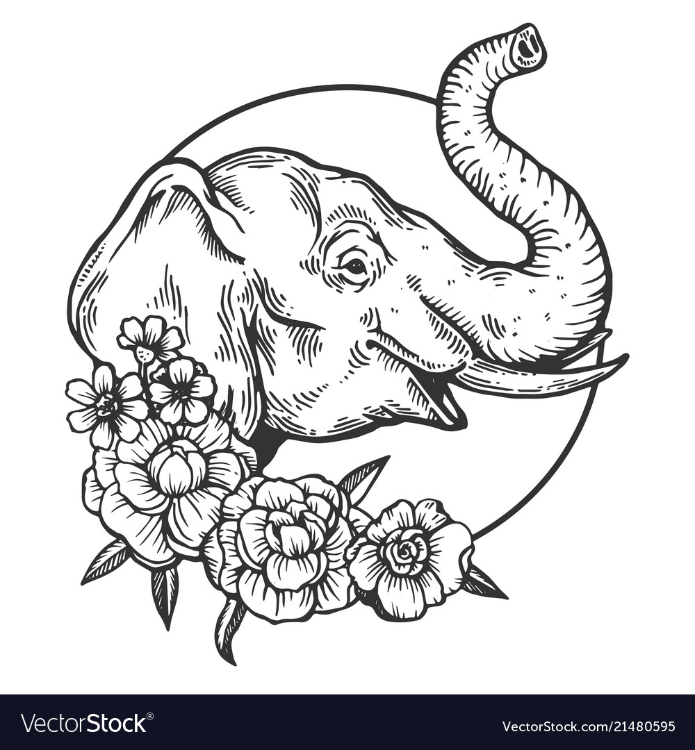 Elephant animal engraving Royalty Free Vector Image Elephant animal engraving Royalty Free Vector Image