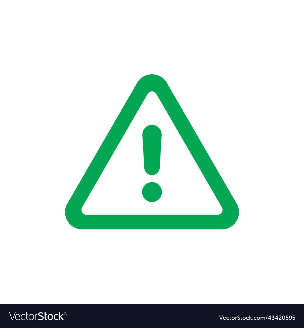 Green danger notice or risk icon Royalty Free Vector Image