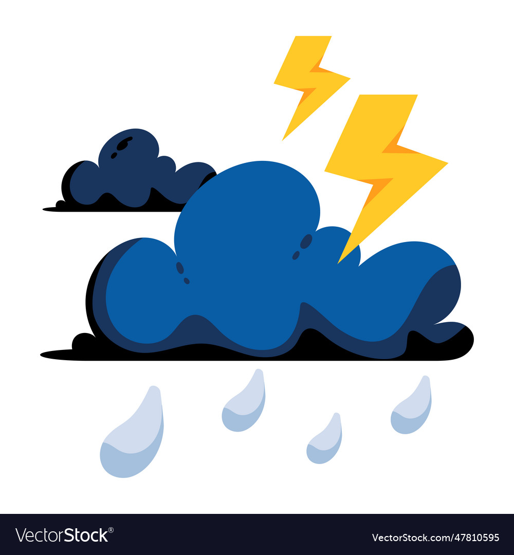 Rain Thunderstorm Royalty Free Vector Image - Vectorstock