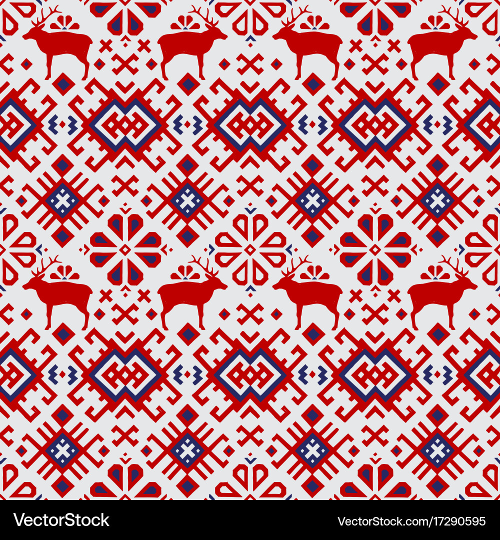 Seamless pattern with deers Royalty Free Vector Image