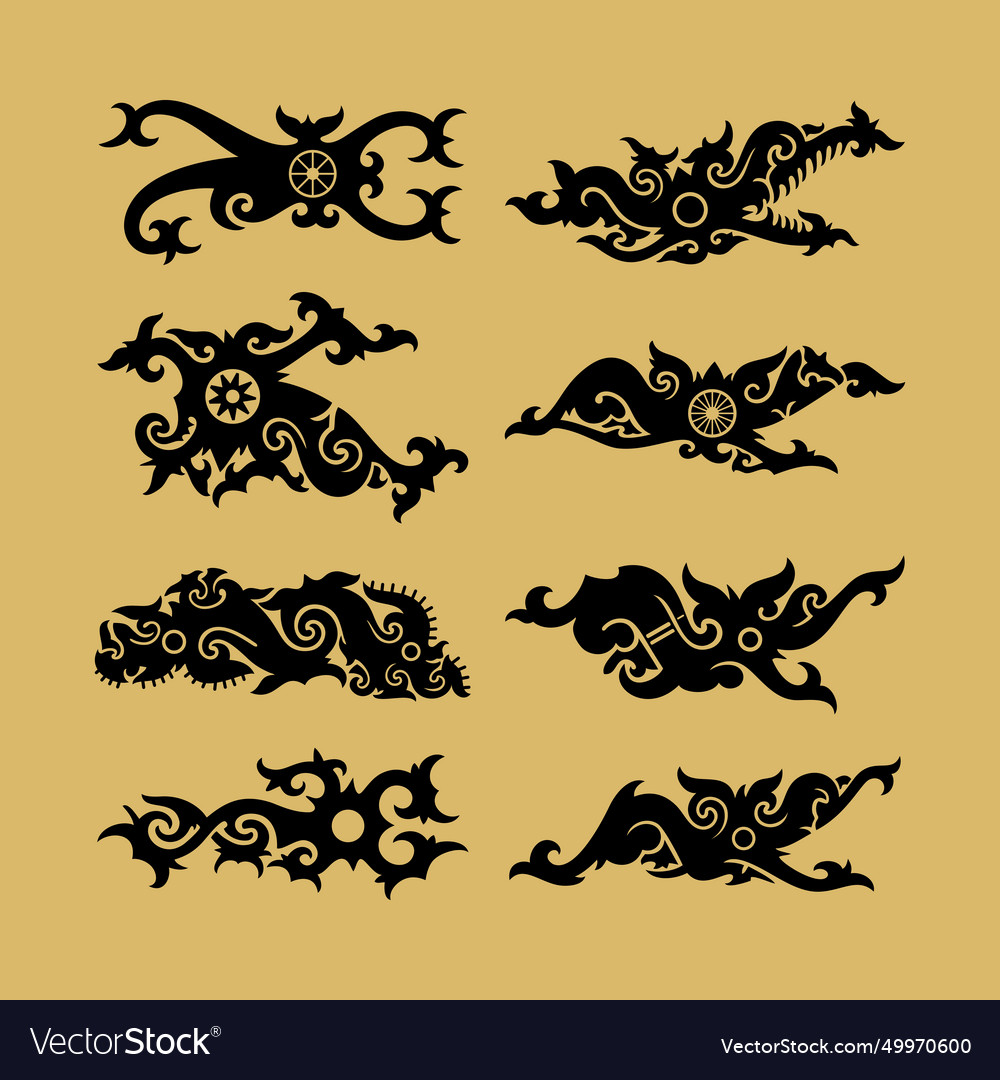 Iban tribal art design borneo kalimantan dayak Vector Image