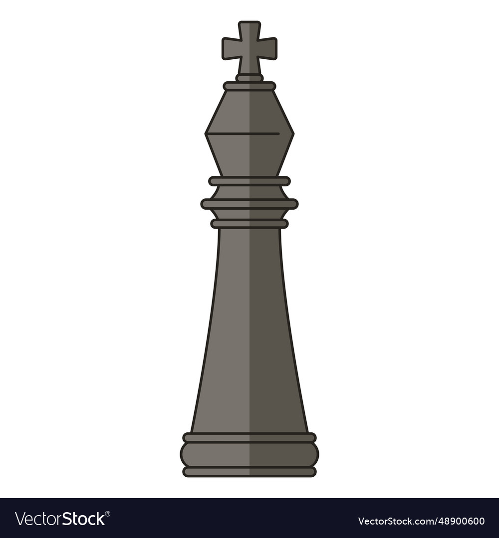 King chess piece realistic silhouette Royalty Free Vector