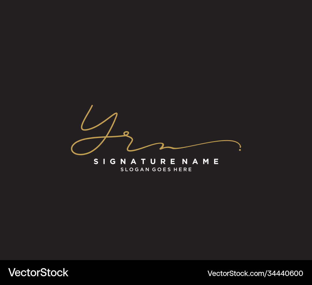 Letter yr signature logo template Royalty Free Vector Image