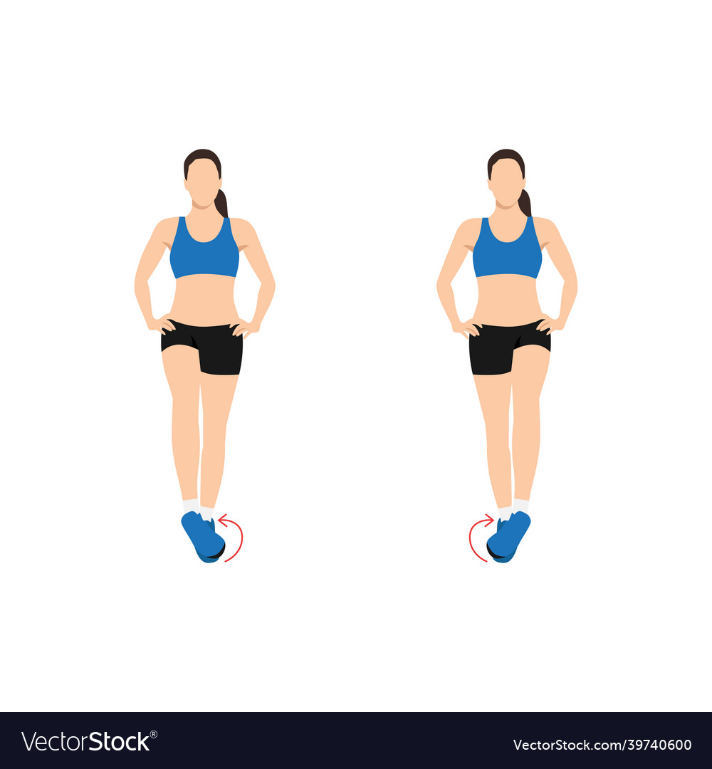 Woman doing ankle circles exercise flat Royalty Free Vector