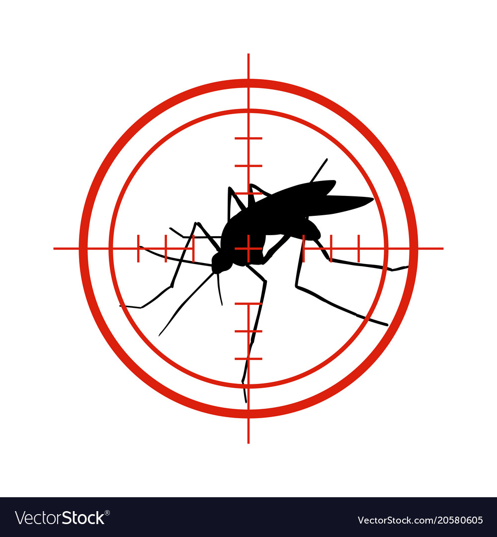 Mosquito in red target anti mosquitoes dengue Vector Image