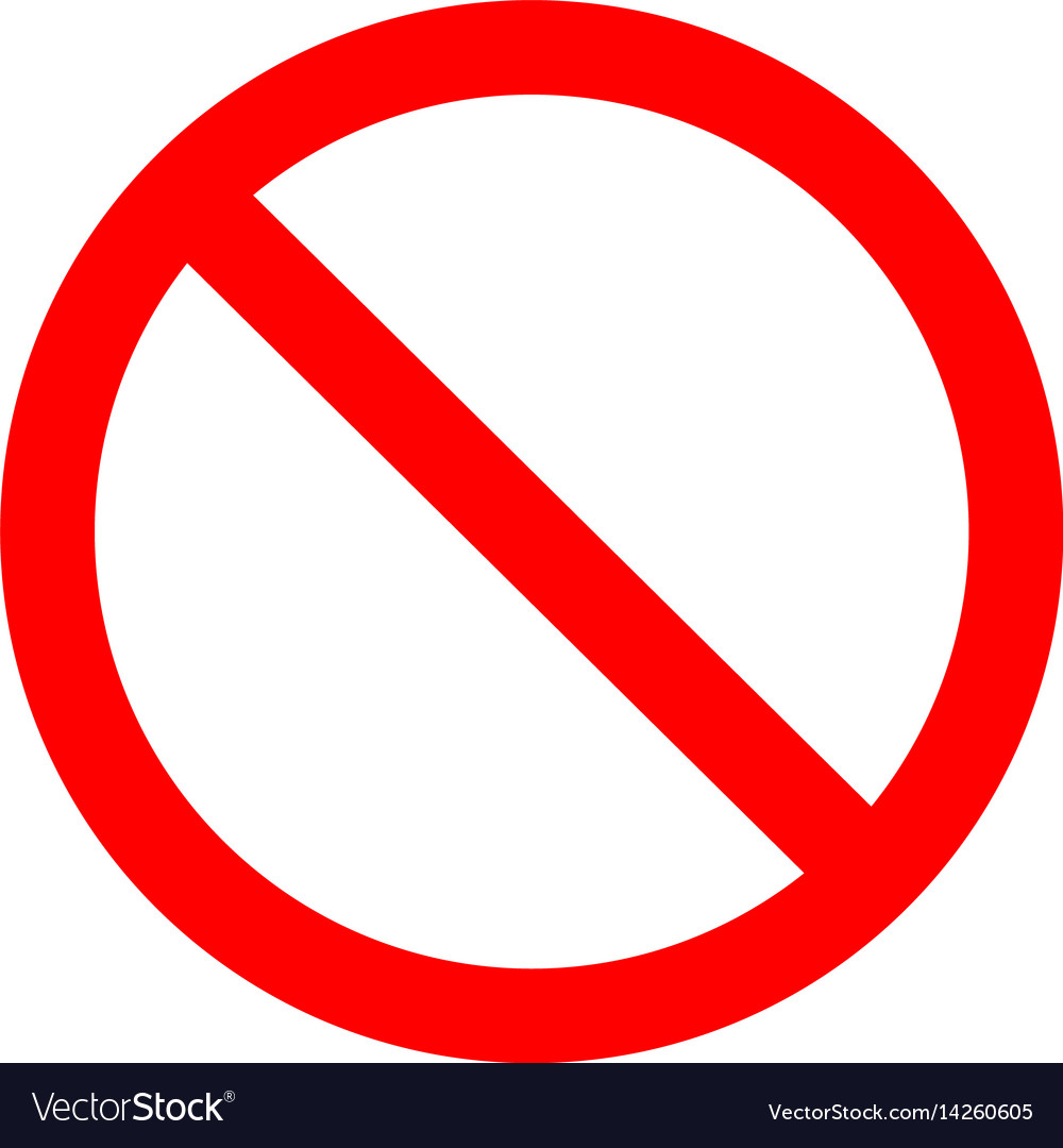 Prohibition symbol sign Royalty Free Vector Image