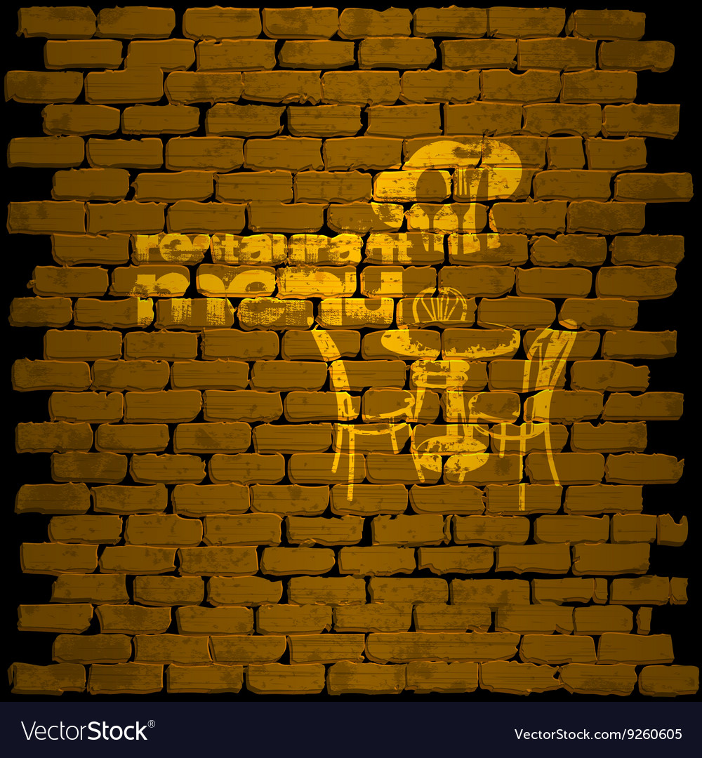 restaurant menu template on a brick wall uno vector image