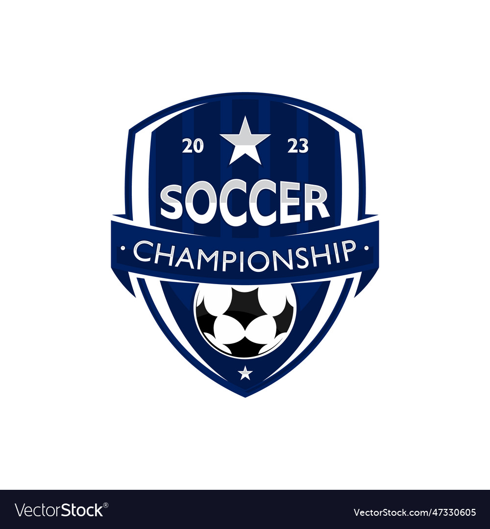 Soccer championship badge logo design template Vector Image