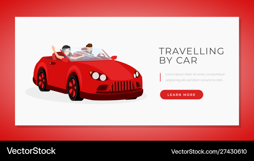 Car Traveling Web Banner Template Personal Vector Image