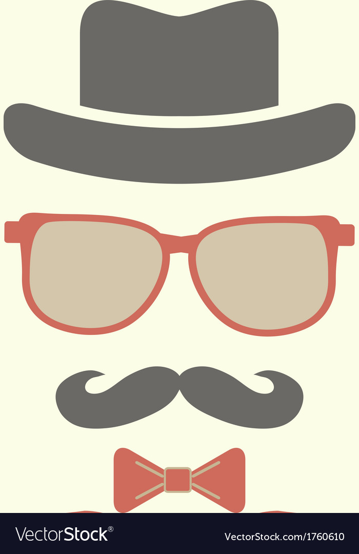 Hipsters hat glasses moustache Royalty Free Vector Image