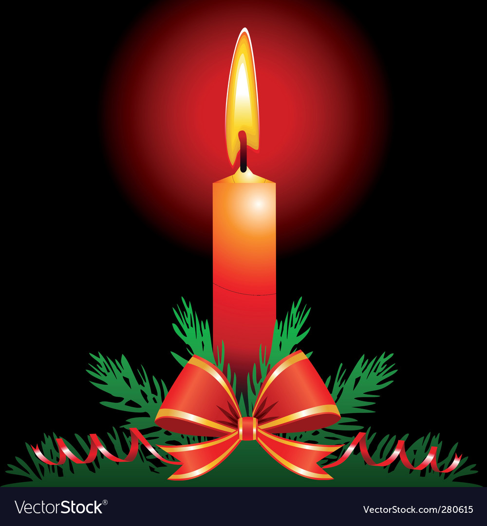 Christmas candle Royalty Free Vector Image - VectorStock