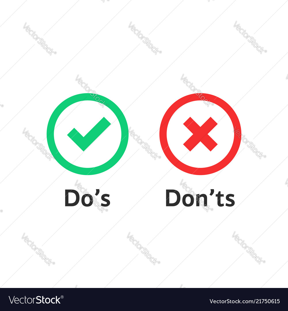 Colored Check Marks Like Dos And Donts Royalty Free Vector