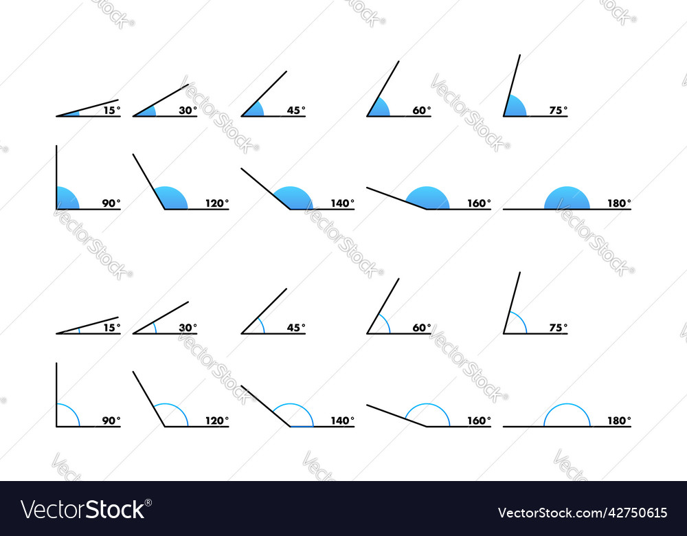 Flat image with angle degree for concept design Vector Image