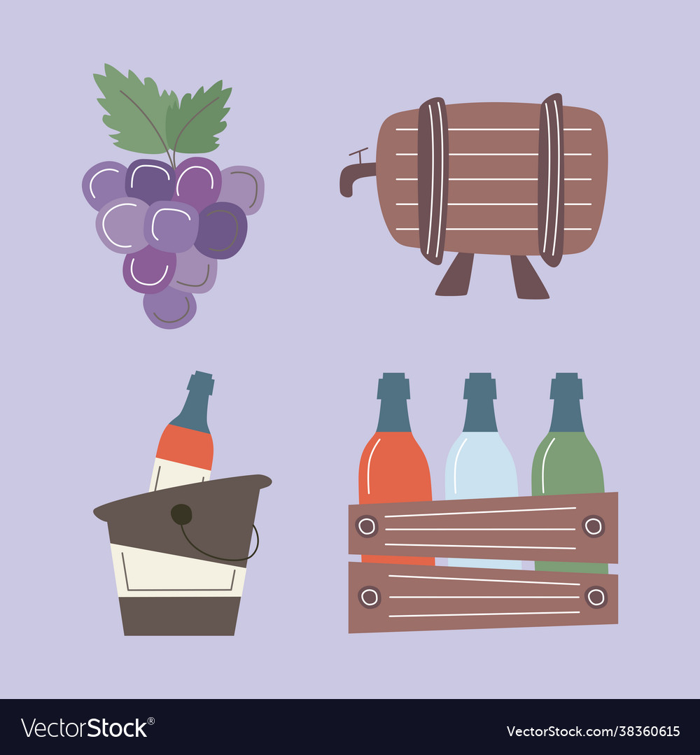 Four wine icons Royalty Free Vector Image - VectorStock