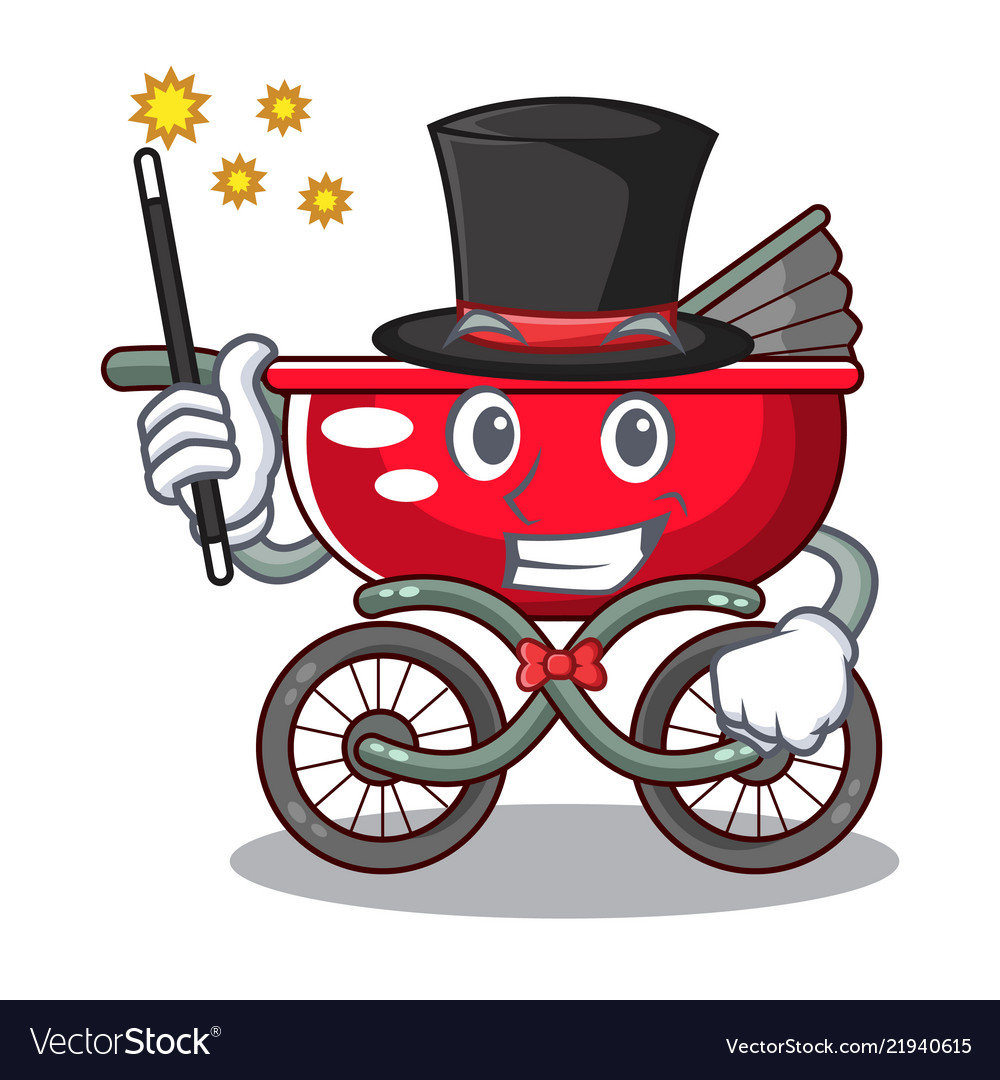 Magician Modern Bastroller Isolated Against Vector Image