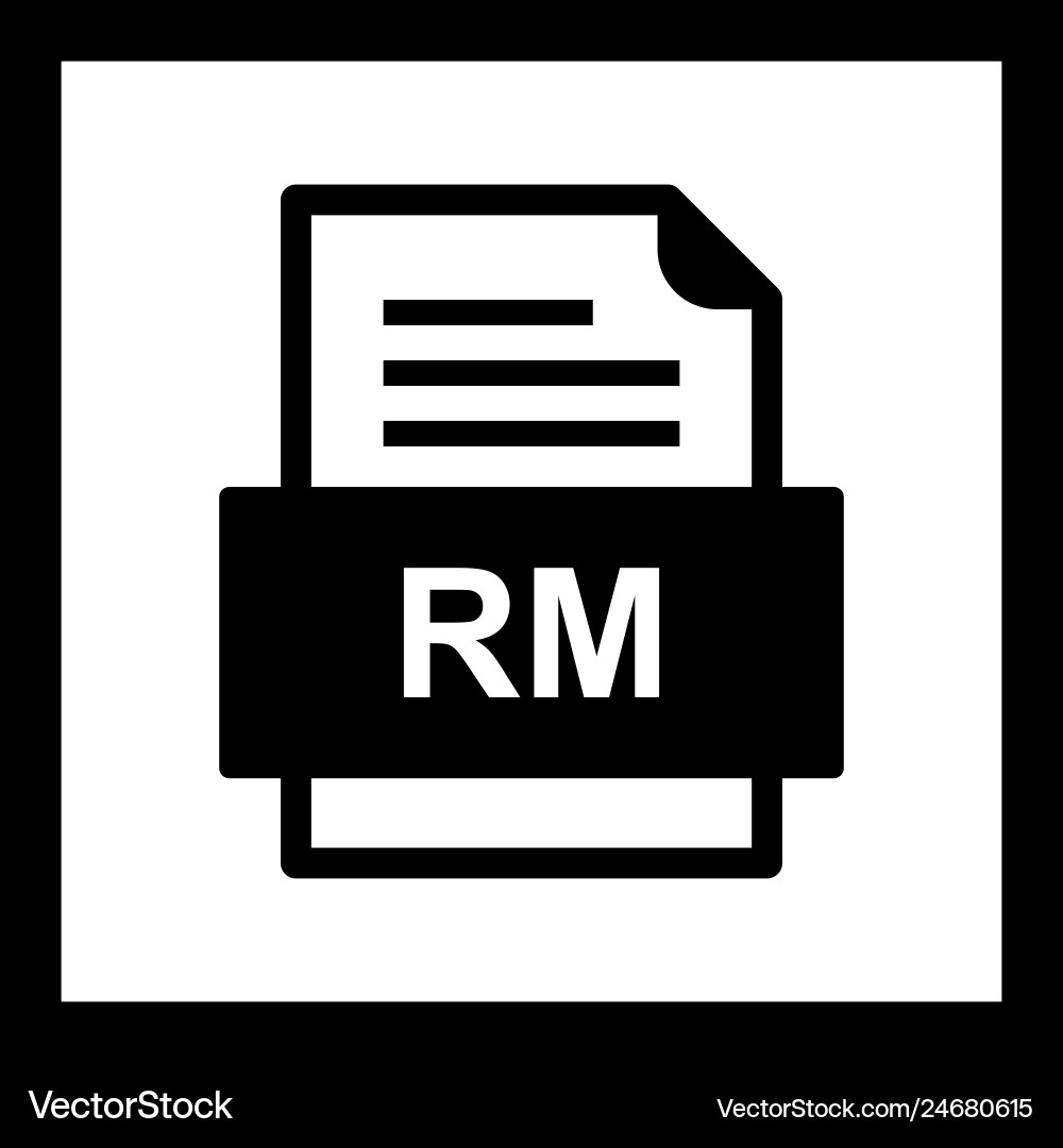 Rm file document icon Royalty Free Vector Image