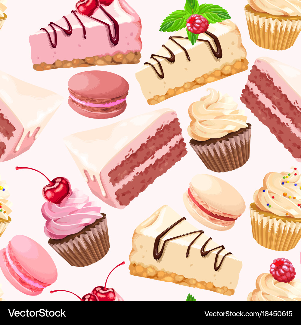 Seamless pattern with sweets Royalty Free Vector Image