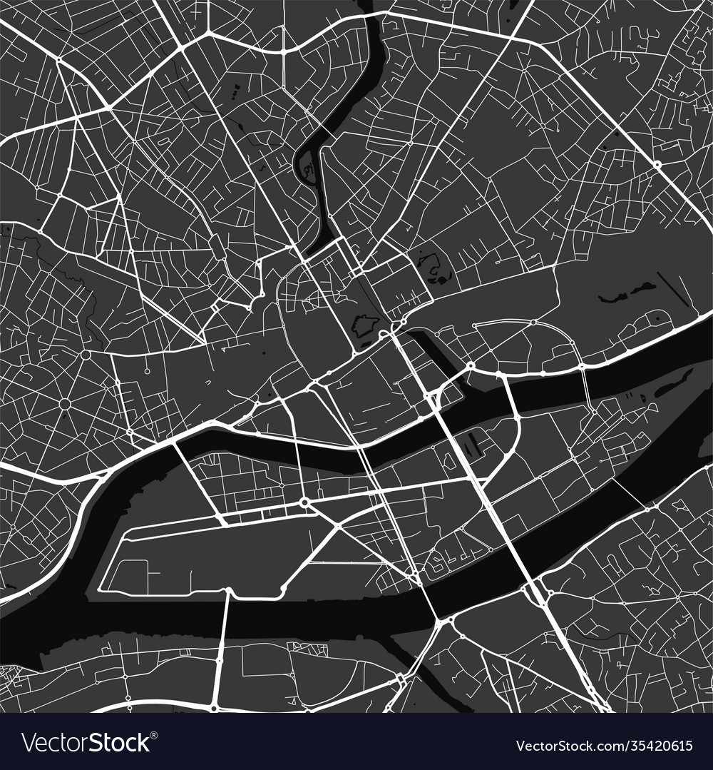 Urban city map nantes poster grayscale street Vector Image