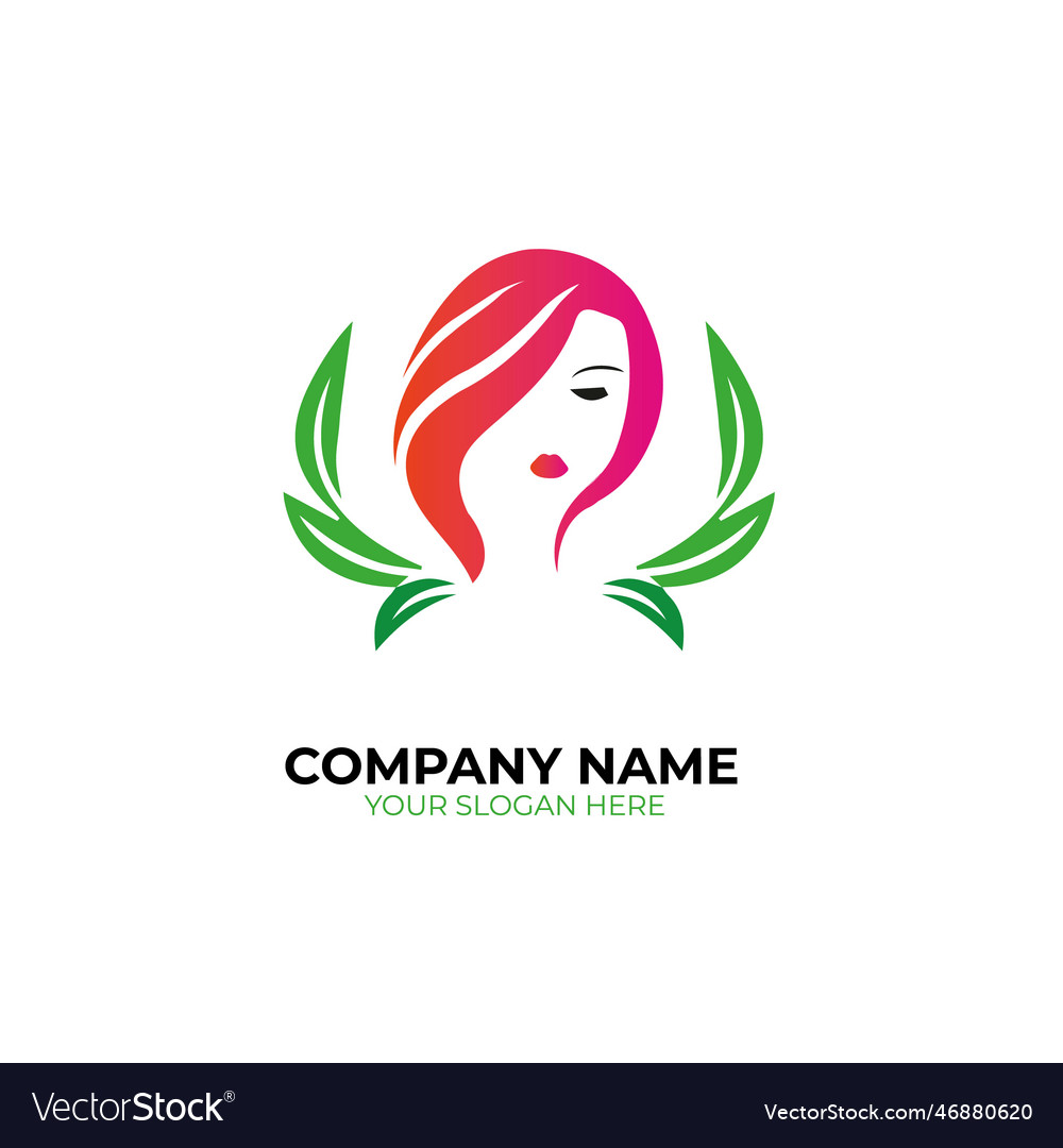 Beauty fashion hairstyle logo template Royalty Free Vector