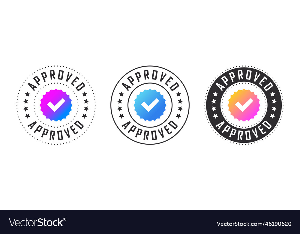 Confirmation badges verification check mark Vector Image