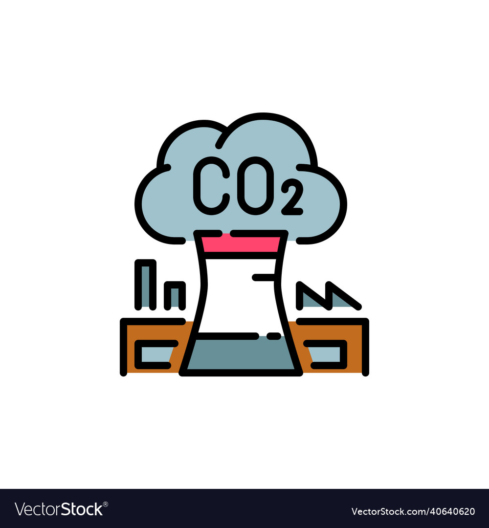 Factory polluting air with co2 emission causing Vector Image