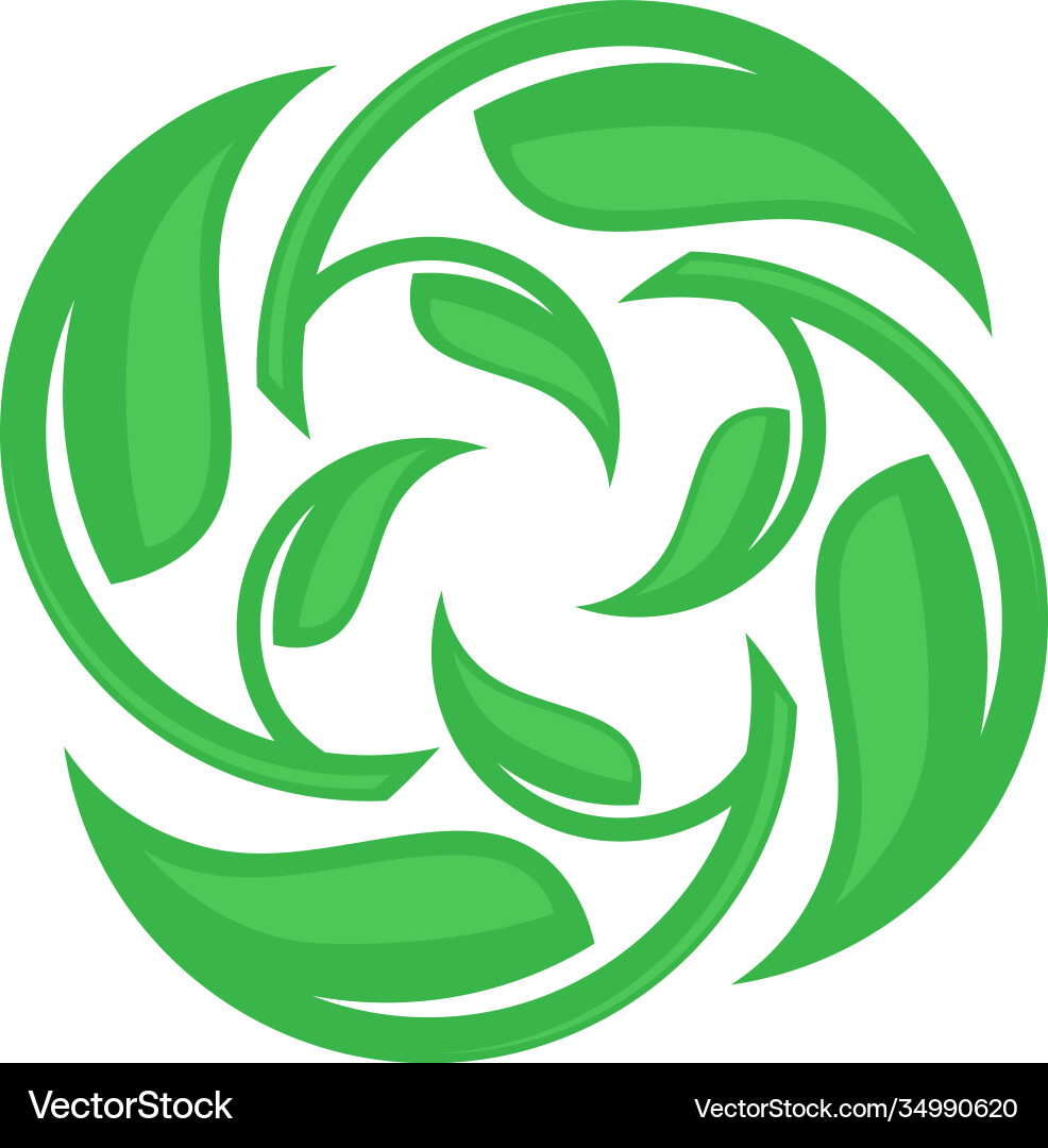 Green leaf circle Royalty Free Vector Image - VectorStock