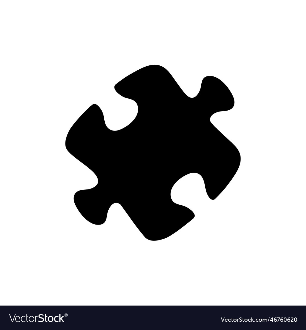 Puzzle icon isolated flat design Royalty Free Vector Image