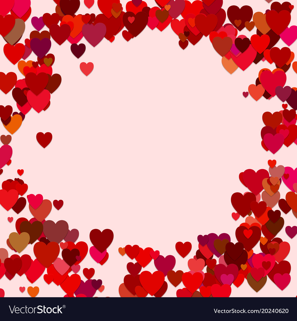 Red random heart background design - love graphic Vector Image