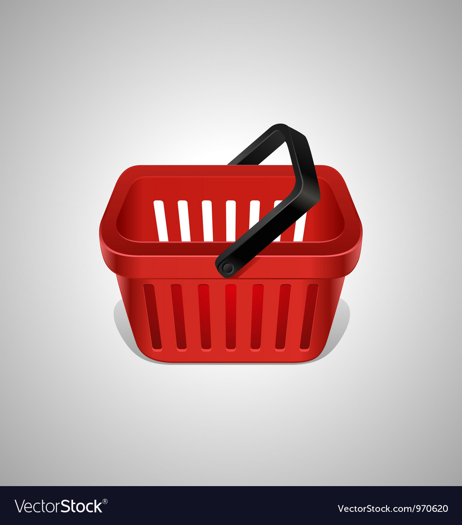 Red shopping basket icon 10eps Royalty Free Vector Image