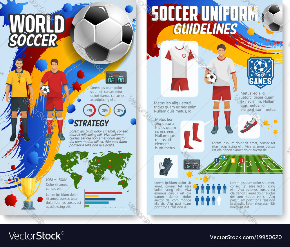 Soccer football game infographics Royalty Free Vector Image