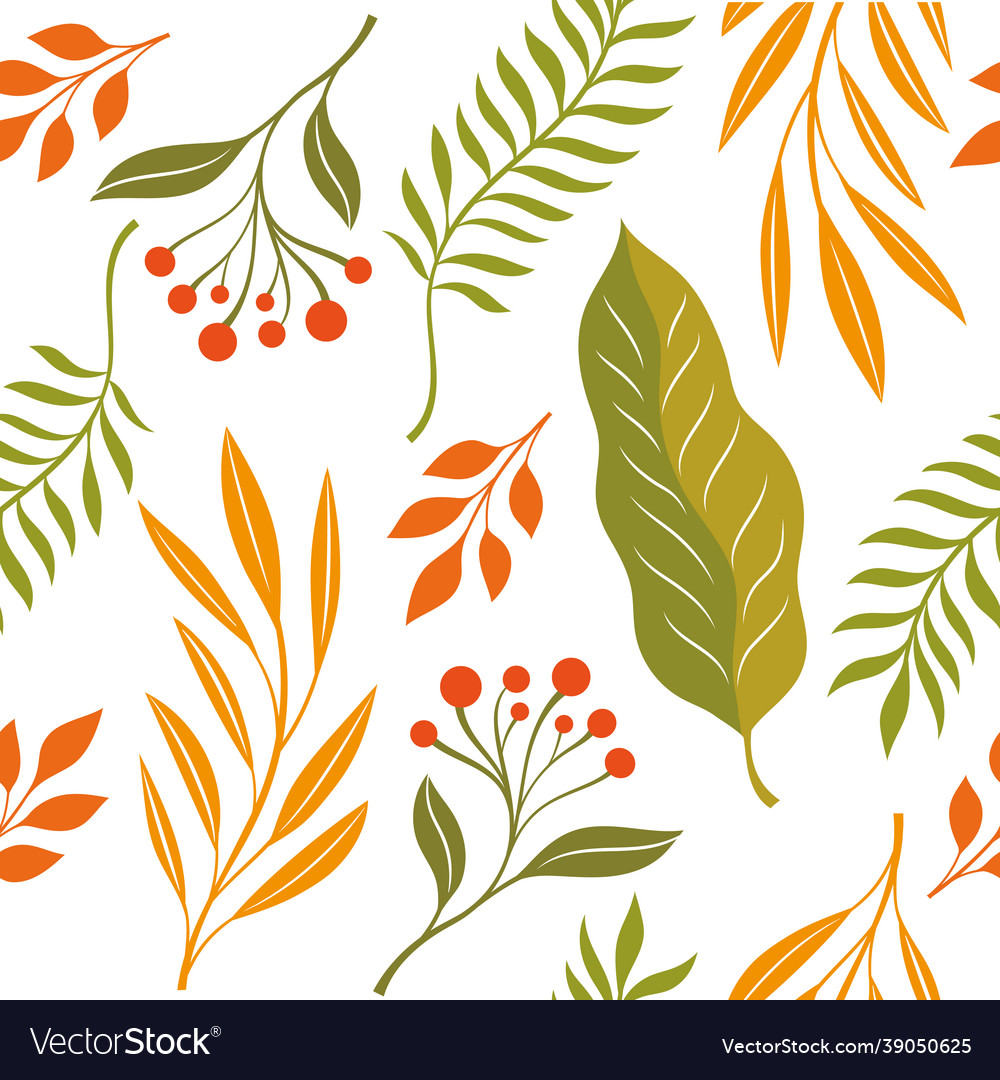 Atumnal leaves seamless vector image Atumnal leaves seamless