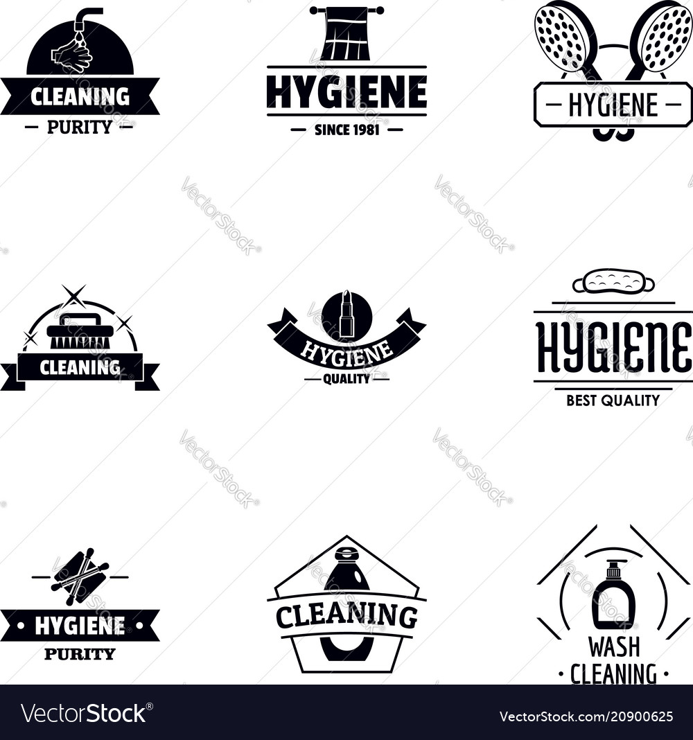 Body hygiene logo set simple style Royalty Free Vector Image