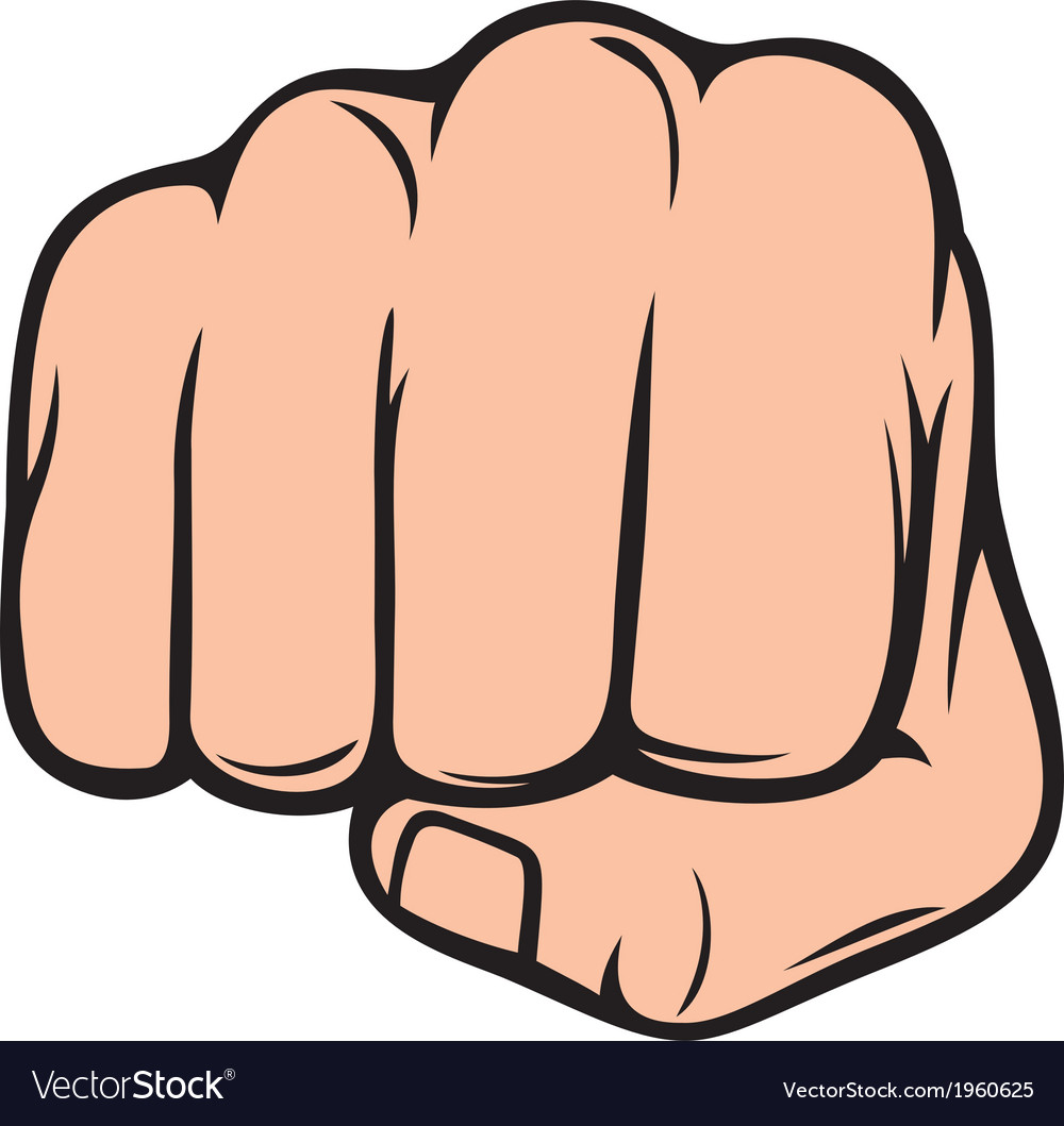 Fist punching human hand punching Royalty Free Vector Image