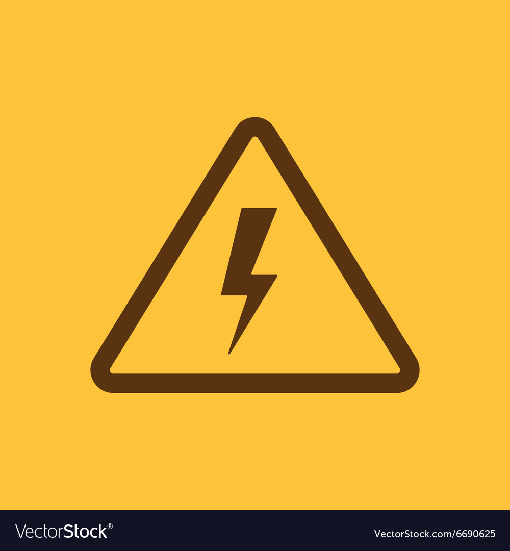 Lightning icon danger symbol flat Royalty Free Vector Image