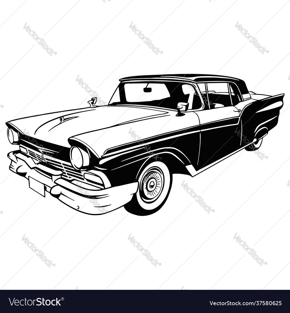 Muscle car - old usa classic car 1950s Royalty Free Vector