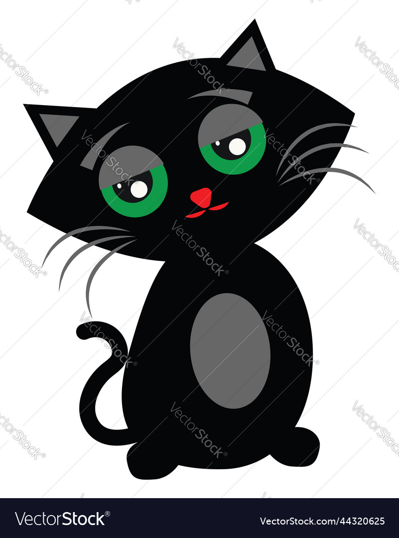 Sad cat on a white background Royalty Free Vector Image