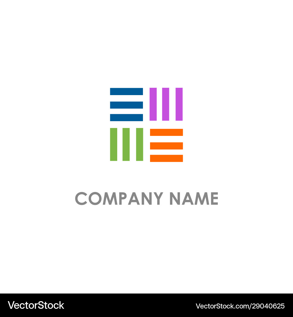 Shape geometry colored logo Royalty Free Vector Image