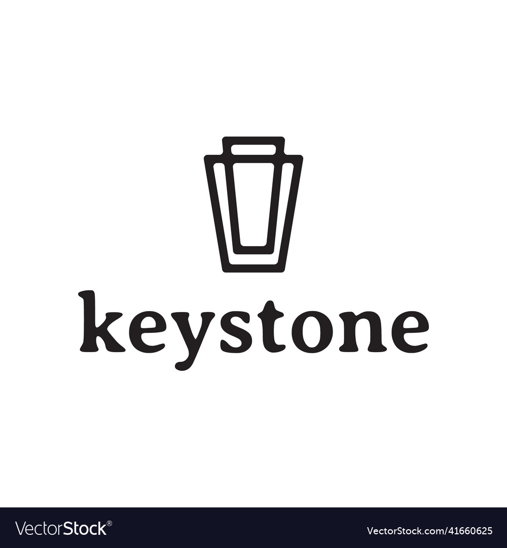 Simple keystone logo design Royalty Free Vector Image