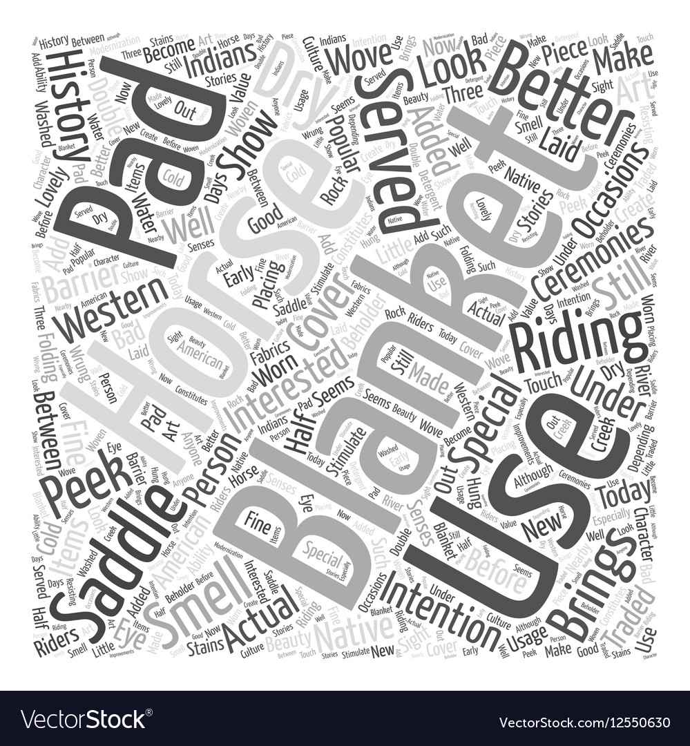 A peek into the history horse blankets word Vector Image