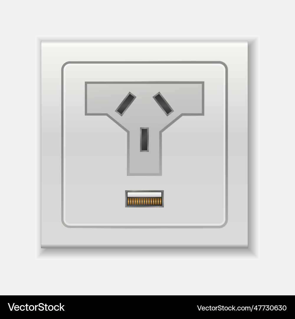 Adapters isolated electrical equipment on wall Vector Image