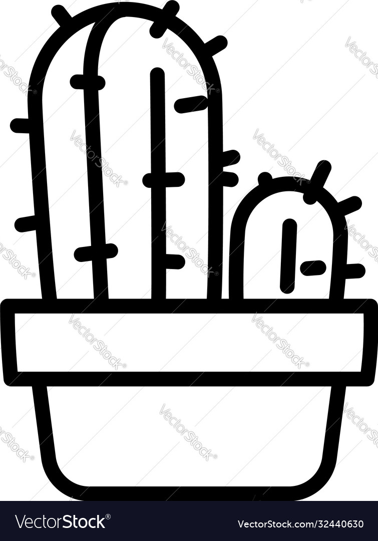 Cactus Icon Outline Style Royalty Free Vector Image 6588