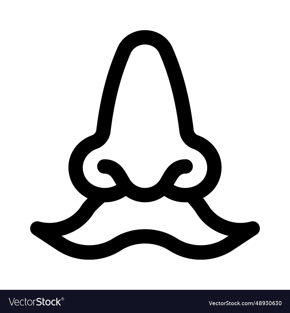 Dandy style moustache with narrow nose shape Vector Image