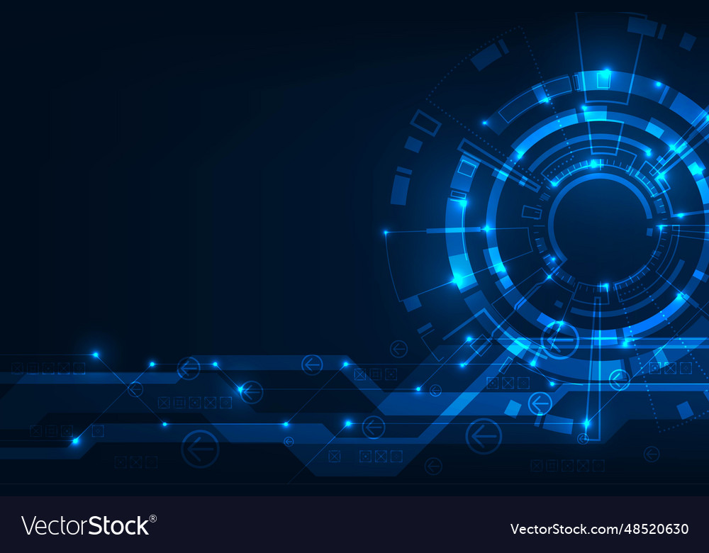 Digital hud circle technology abstract blue light Vector Image