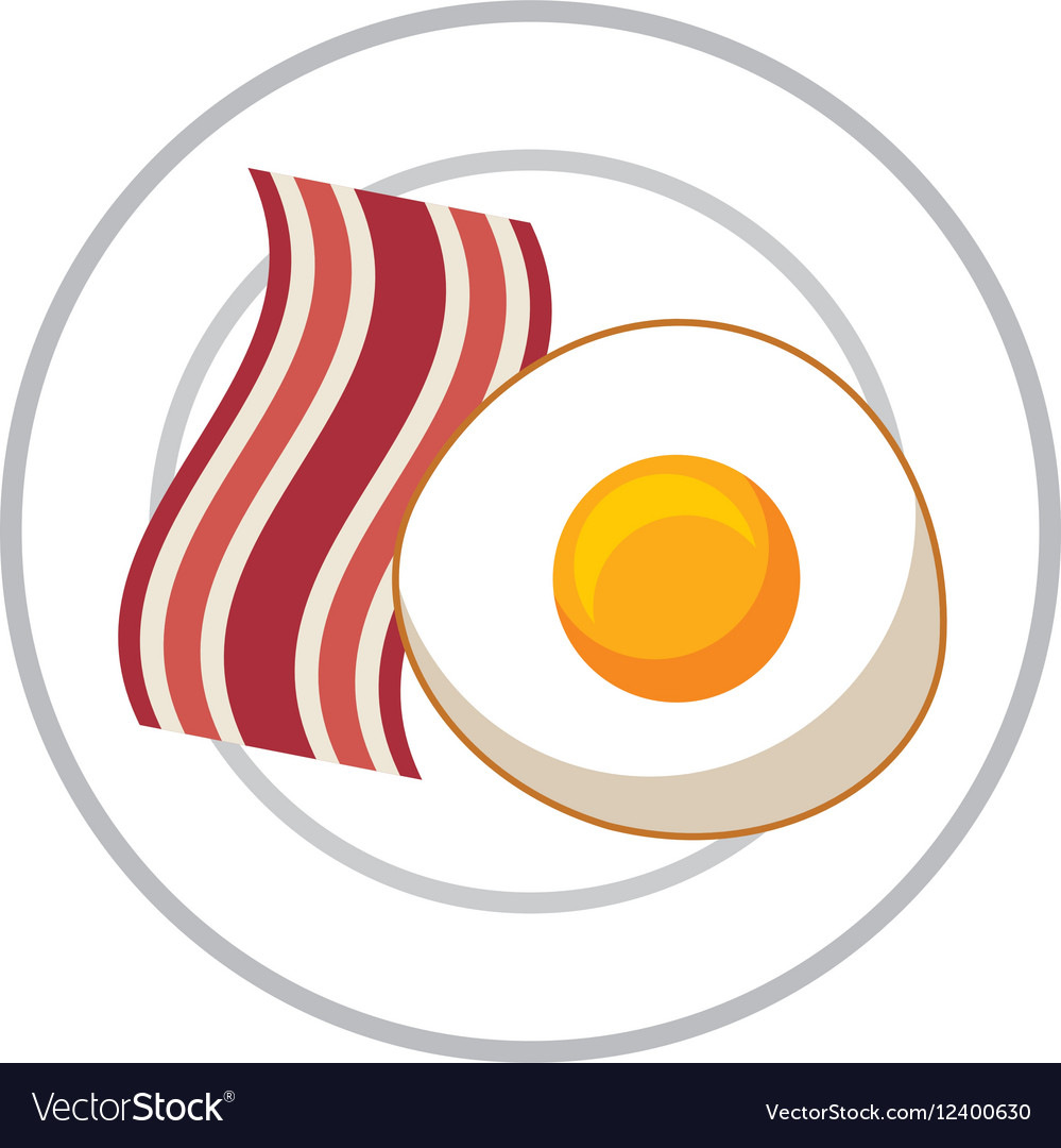 Egg fried isolated icon Royalty Free Vector Image