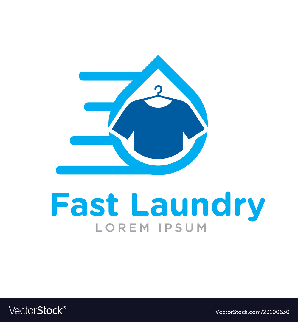 Fast laundry logo designs Royalty Free Vector Image