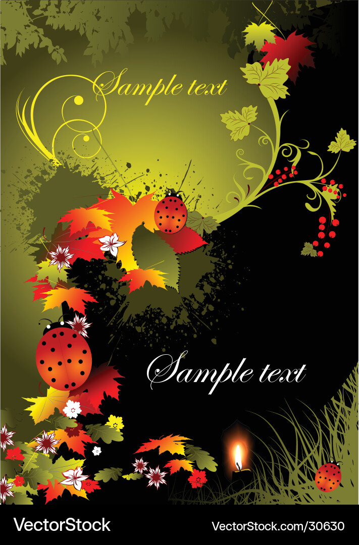 Floral forest background Royalty Free Vector Image