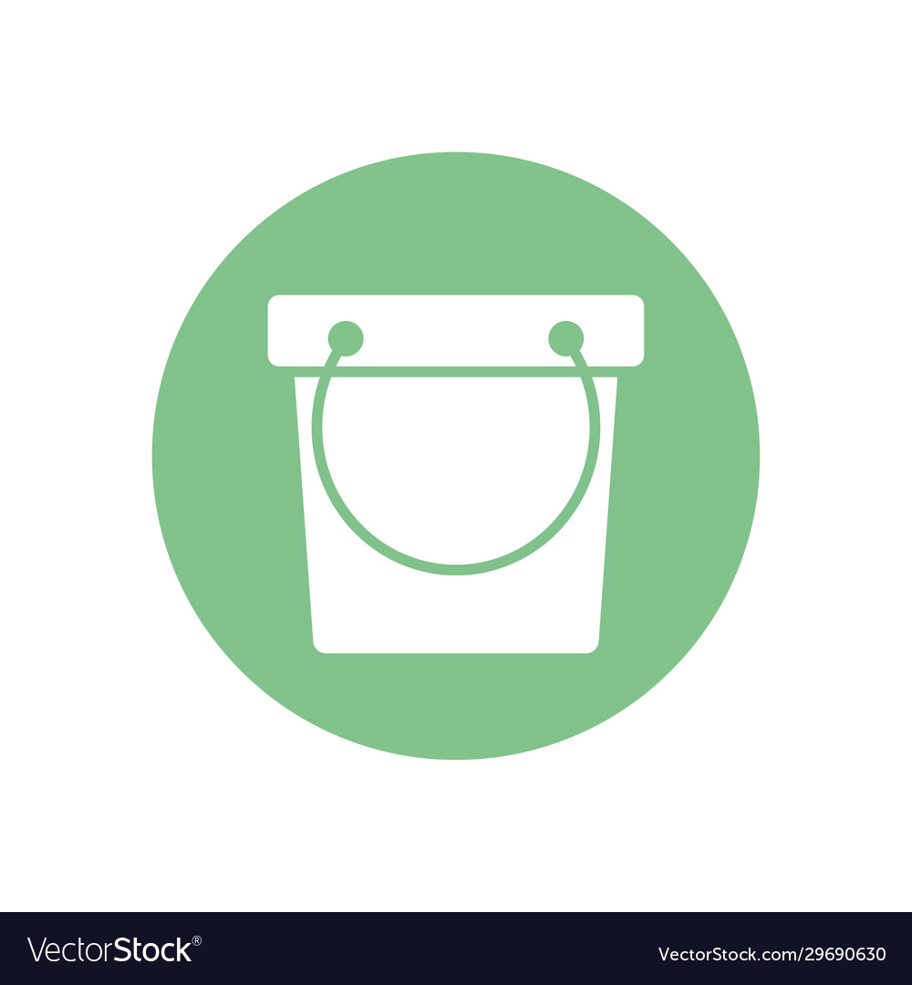 Isolated bucket tool silhouette block style icon Vector Image